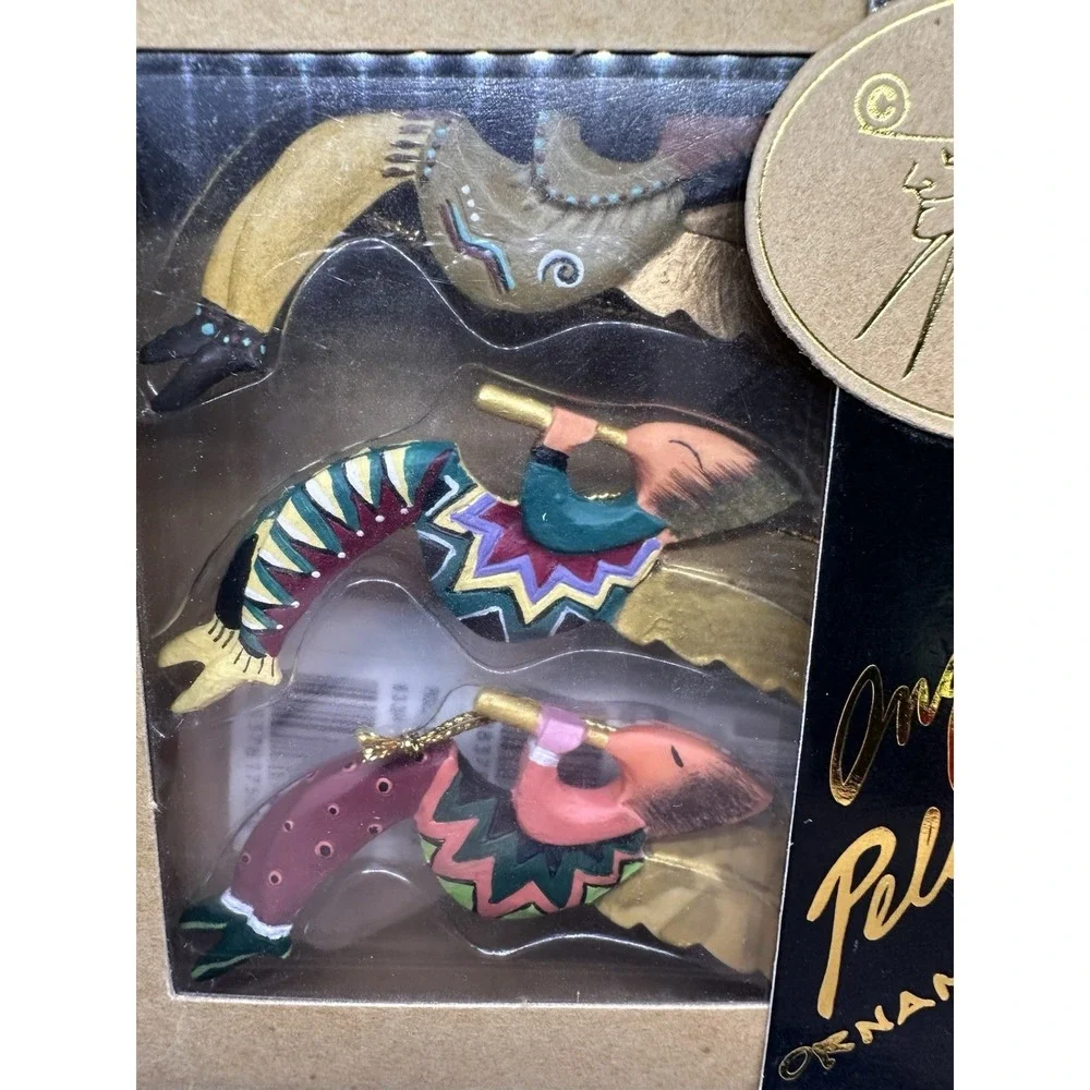 Robert Shields Angelpelli's Kokopelli Hanging Christmas Angel Ornaments 1999 NIB
